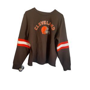 Team Apparel Womens Brown Cleaveland NFL Team Long-Sleeve Sweater Extra Large NW
